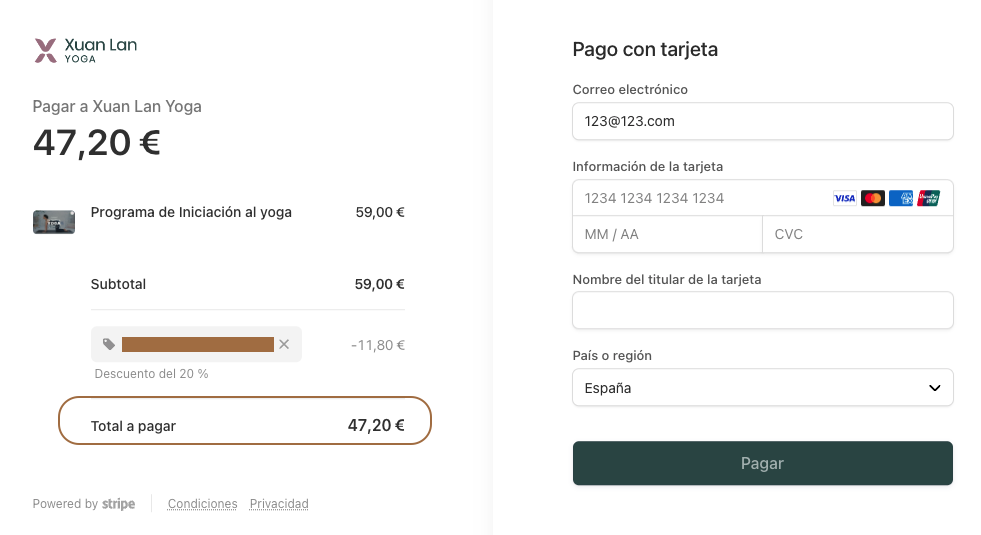 ¿Cómo aplico un cupón de descuento en la compra de un Programa?